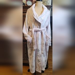 Womens Sonoma Light Pink Plush Robe with Sequined Stars size S